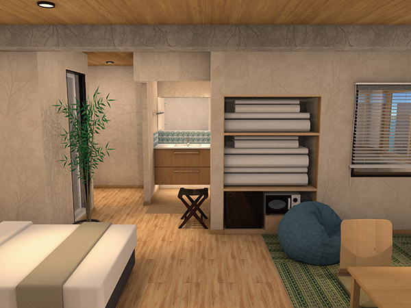 洋モダントリプル洋室