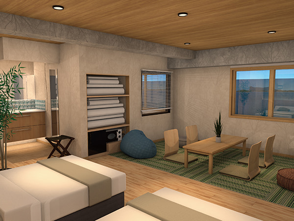 洋モダントリプル洋室