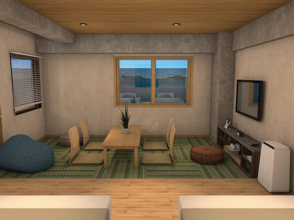 洋モダントリプル洋室