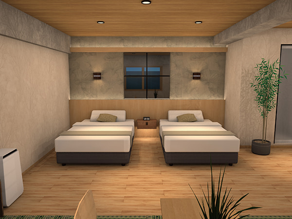 洋モダントリプル洋室