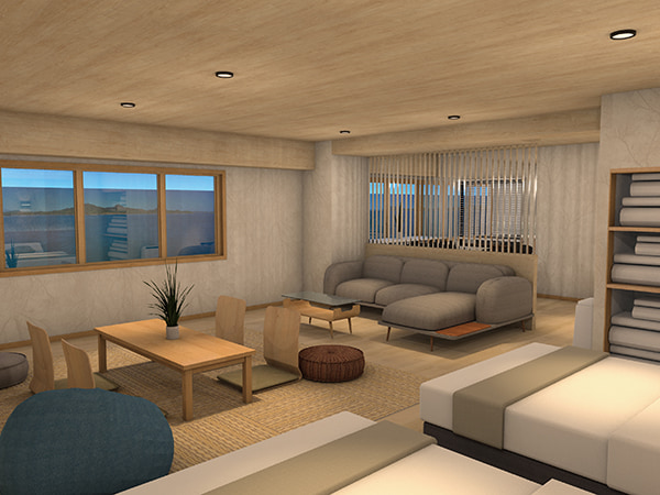 オーシャンスイート客室半露天風呂付