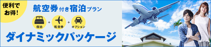 便利でお得！　航空券付き宿泊プラン　宿泊+航空券+オプション　ダイナミックパッケージ