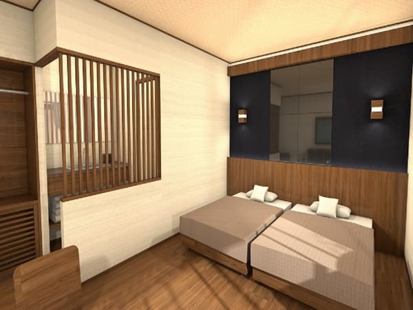 【和モダンスーペリア和洋室】31平米+専用テラス5平米　信楽焼露天風呂