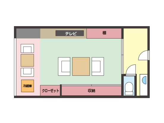 【和美麗】15平米+広縁間取り図