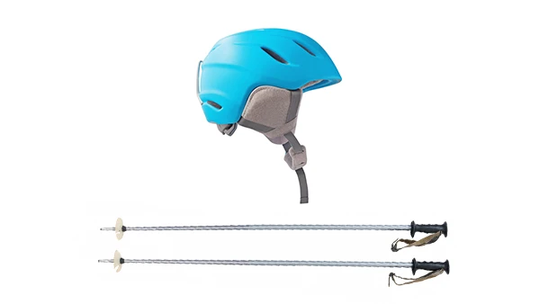 スキーポール or ヘルメットの写真