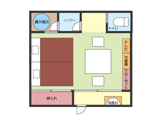 【和美麗スーペリア】20平米 信楽焼露天風呂間取り図