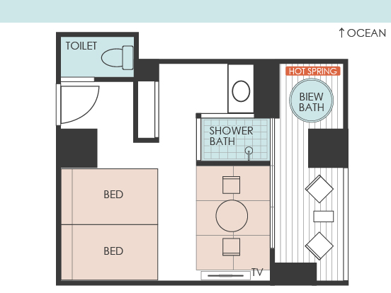 【洋モダンデラックス和洋室】28㎡＋専用テラス10㎡ 信楽焼露天風呂 禁煙 【DOG同伴可】間取り図