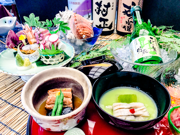夏の夕食会席　御椀と煮物