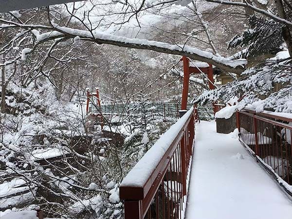 赤い吊り橋（冬）