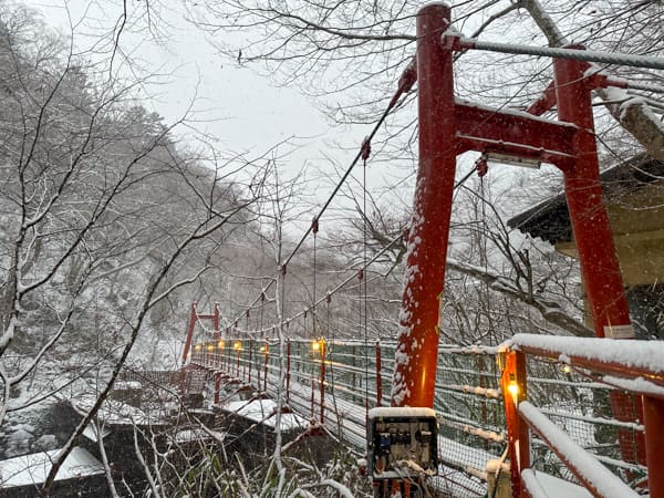 赤い吊り橋（冬）