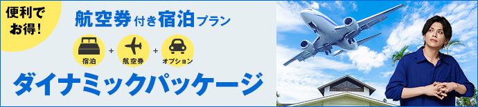 便利でお得！　航空券付き宿泊プラン　宿泊+航空券+オプション　ダイナミックパッケージ